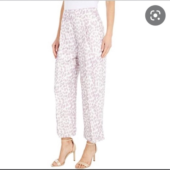 J. Crew Pants - NWT J Crew Pleated Linen Blend Wide Leg Pants Sz 8 Lilac Giraffe Print Lined